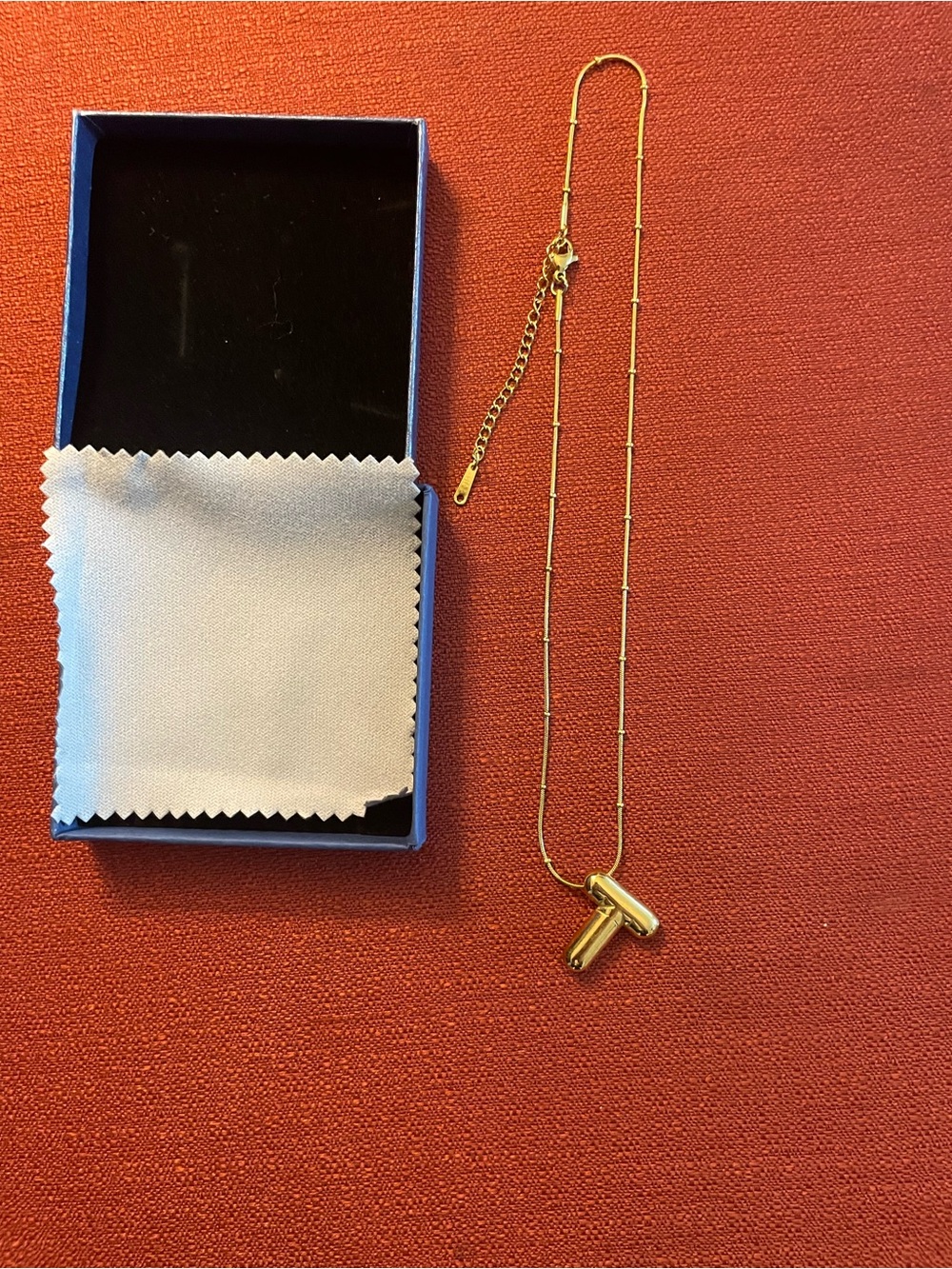 Gold T-Bar Pendant Necklace - Women's Jewelry